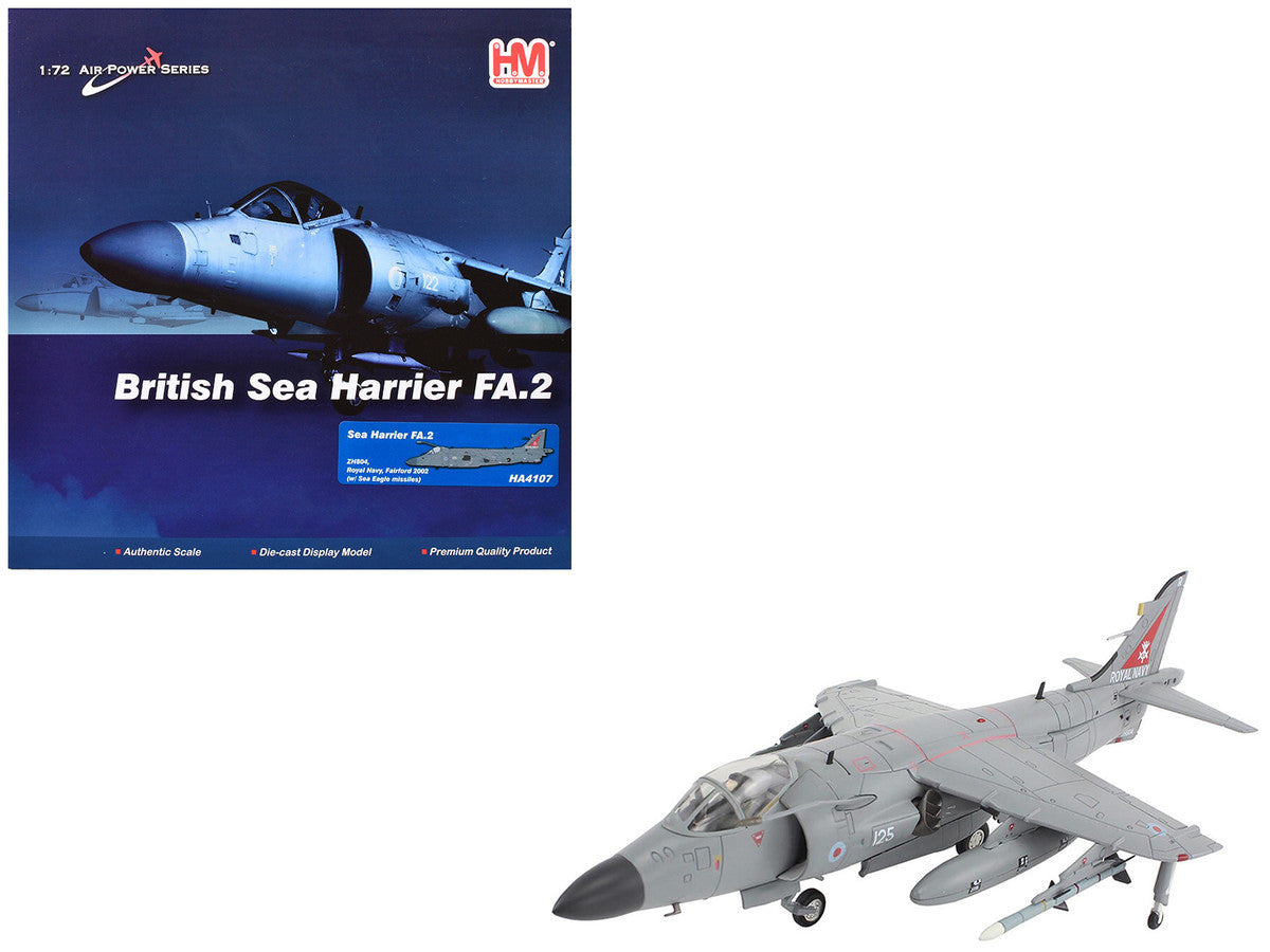 British Aerospace Sea Harrier FA.2 Aircraft with Sea Eagle Missiles "ZH804 Fairford" (2002) British Royal Navy "Air Power Series" 1/72 Diecast Model by Hobby Master by Hobby Master