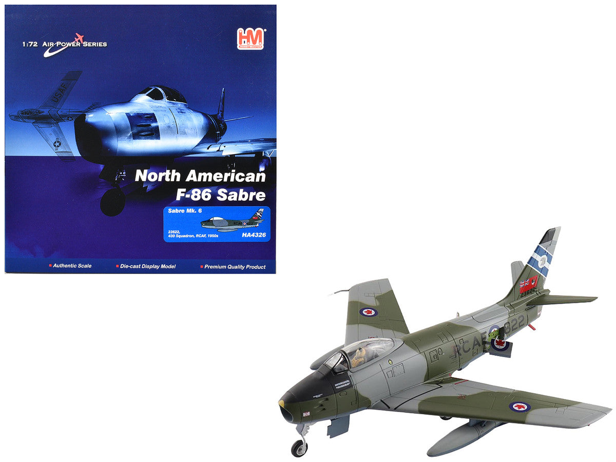 Canadair Sabre Mk.6 Fighter Aircraft "23622 430 Squadron" (1950s) Royal Canadian Air Force "Air Power Series" 1/72 Diecast Model by Hobby Master by Hobby Master