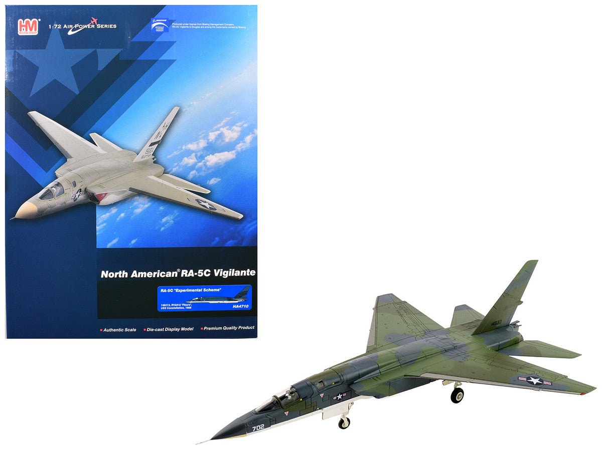 North American RA-5C Vigilante Aircraft "149313 RVAH-6 Fleurs Experimental Scheme USS Constellation" (1966) United States Navy "Air Power Series" 1/72 Diecast Model by Hobby Master by Hobby Master