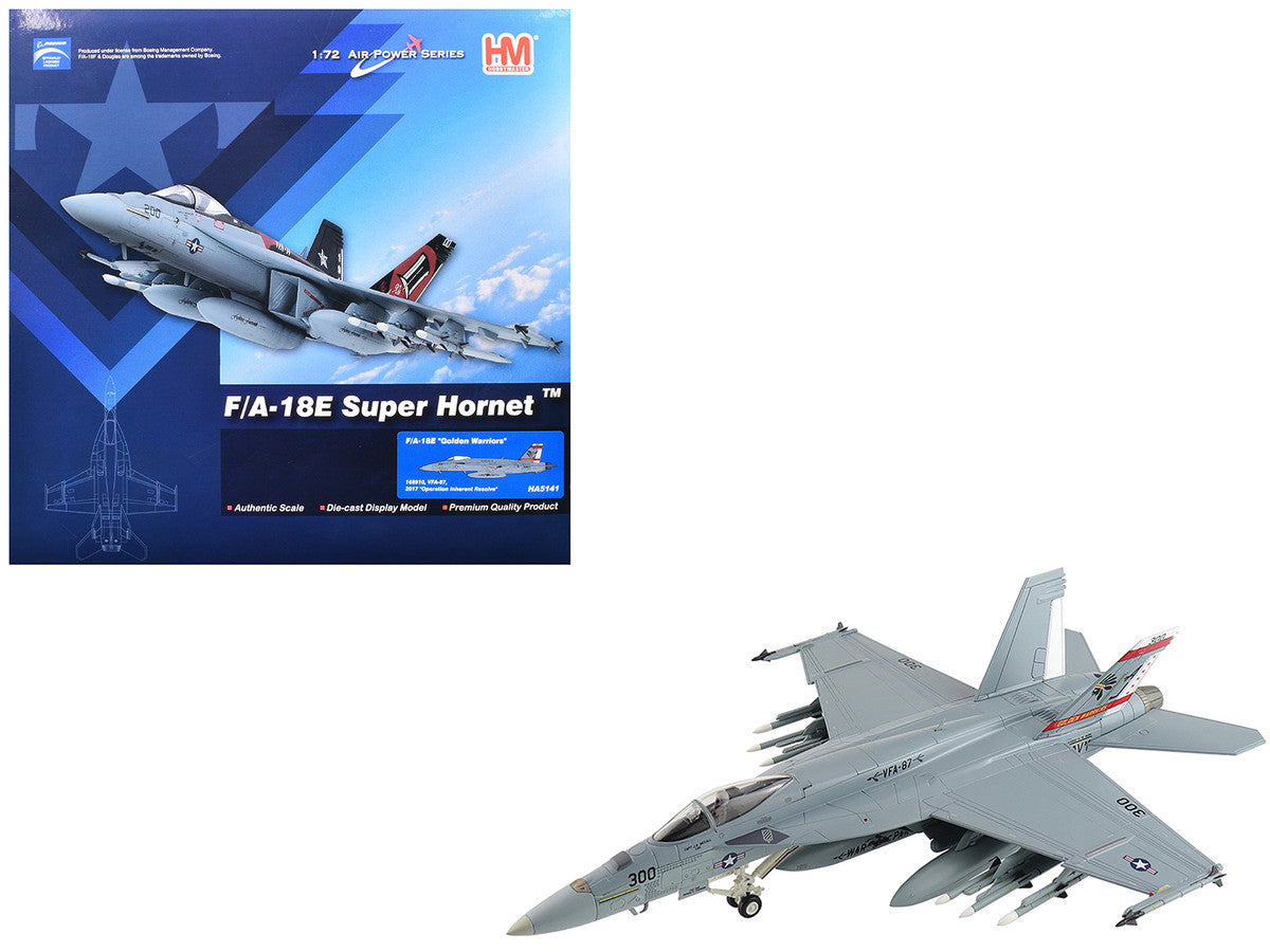 Boeing F/A-18E Super Hornet Fighter Aircraft "168910 Golden Warriors VFA-87 Operation Inherent Resolve" (2017) United States Navy "Air Power Series" 1/72 Diecast Model by Hobby Master by Hobby Master