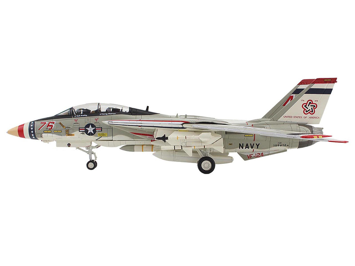 Grumman F-14A Tomcat Fighter Aircraft "Bicentennial Scheme VF-124" (1976) United States Navy "Air Power Series" 1/72 Diecast Model by Hobby Master by Hobby Master