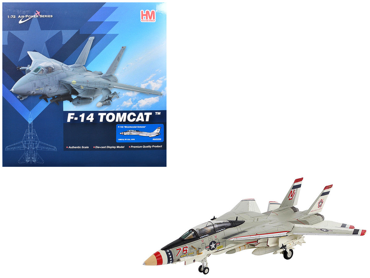 Grumman F-14A Tomcat Fighter Aircraft "Bicentennial Scheme VF-124" (1976) United States Navy "Air Power Series" 1/72 Diecast Model by Hobby Master by Hobby Master