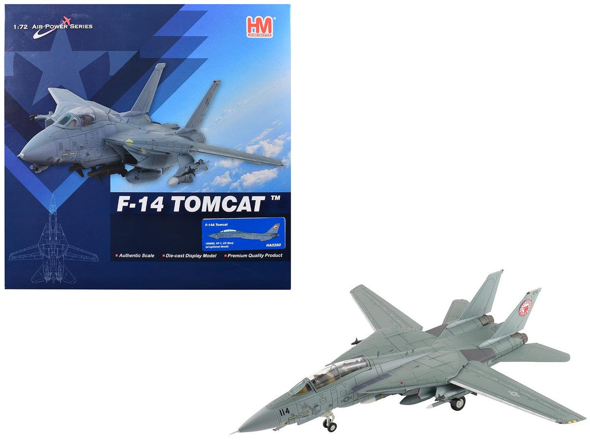 Grumman F-14A Tomcat Fighter Aircraft "VF-1 (with Optional Decals)" United States Navy "Air Power Series" 1/72 Diecast Model by Hobby Master by Hobby Master