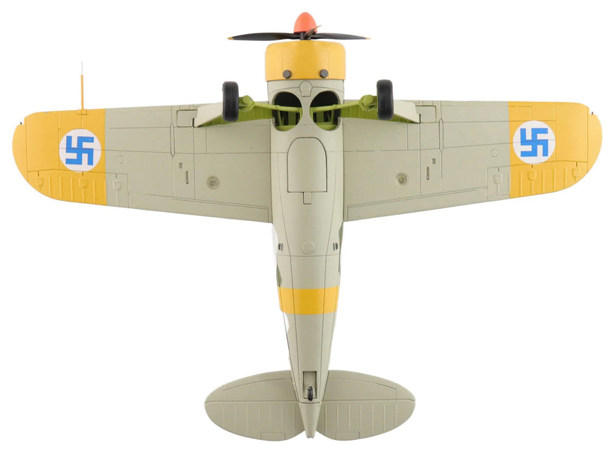 Brewster F2A Model 239 "Buffalo" Fighter Aircraft "BW364 LeLv 24 flown by Warrant Officer Ilmari Juutilainen" (1942) Finnish Air Force "Air Power Series" 1/48 Diecast Model by Hobby Master by Hobby Master