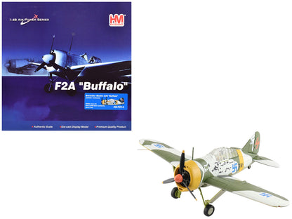 Brewster F2A Model 239 "Buffalo" Fighter Aircraft "BW364 LeLv 24 flown by Warrant Officer Ilmari Juutilainen" (1942) Finnish Air Force "Air Power Series" 1/48 Diecast Model by Hobby Master by Hobby Master