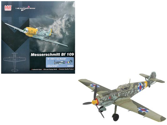 Messerschmitt Bf 109E-3 Fighter Aircraft "White 2 Jan Reznak 13.(slow)/JG 52 Kraznodar USSR" (1943) German Luftwaffe "Air Power Series" 1/48 Diecast Model by Hobby Master by Hobby Master