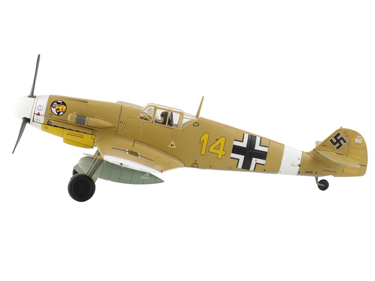 Messerschmitt Bf 109F-4 Fighter Aircraft "Marseille Yellow 14 3./JG27 Egypt" (1942) German Luftwaffe "Air Power Series" 1/48 Diecast Model by Hobby Master by Hobby Master