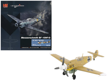 Messerschmitt Bf 109F-4 Fighter Aircraft "Marseille Yellow 14 3./JG27 Egypt" (1942) German Luftwaffe "Air Power Series" 1/48 Diecast Model by Hobby Master by Hobby Master