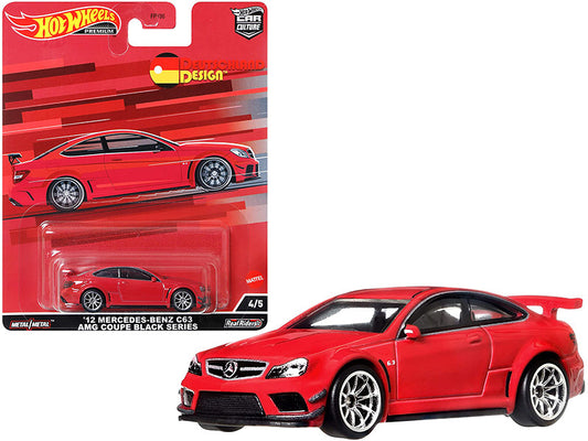 2012 Mercedes Benz C63 AMG Coupe Black Series Red "Deutschland Design" Series Diecast Model Car by Hot Wheels by Hotwheels