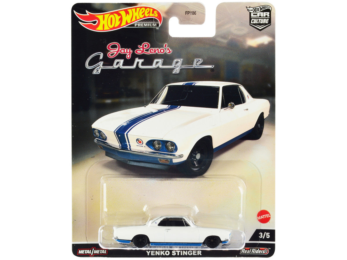 1966 Chevrolet Corvair Yenko Stinger White with Blue Stripes "Jay Leno’s Garage" Diecast Model Car by Hot Wheels by Hotwheels