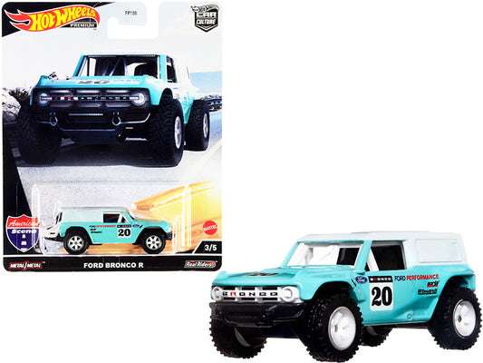 Ford Bronco R #20 Turquoise with White Top "American Scene" "Car Culture" Series Diecast Model Car by Hot Wheels by Hotwheels