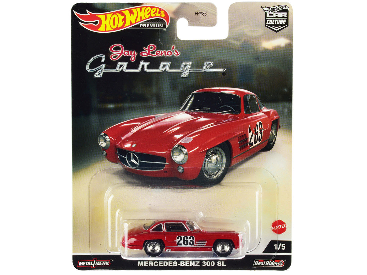 Mercedes-Benz 300 SL #263 Red (Weathered) "Jay Leno’s Garage" Diecast Model Car by Hot Wheels by Hotwheels