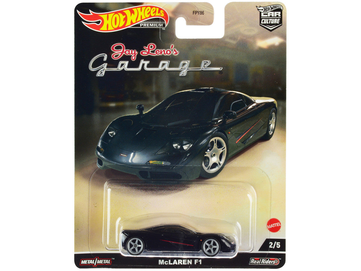 McLaren F1 Black with Red Stripes "Jay Leno’s Garage" Diecast Model Car by Hot Wheels by Hotwheels