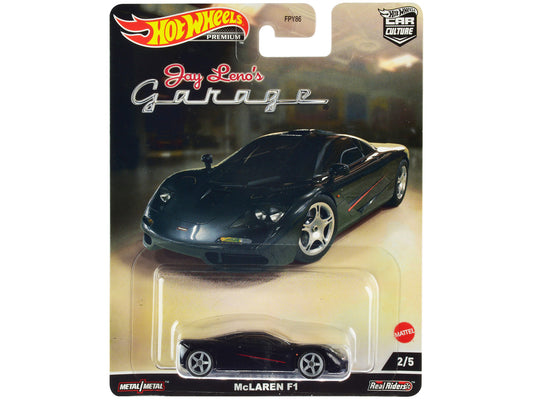 McLaren F1 Black with Red Stripes "Jay Leno’s Garage" Diecast Model Car by Hot Wheels by Hotwheels