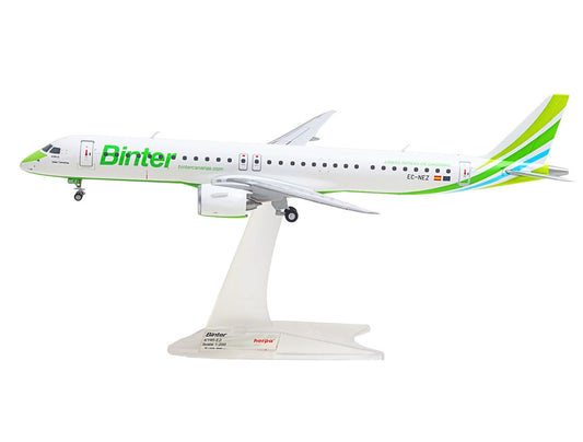 Embraer E195-E2 Commercial Aircraft "Binter Canarias" (EC-NEZ) White with Green Striped Tail 1/200 Diecast Model by Herpa by Herpa