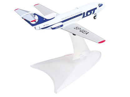 Yakovlev Yak-40 Commercial Aircraft "LOT Polish Airlines" (SP-GEA) White with Blue Stripes and Tail 1/200 Diecast Model by Herpa by Herpa