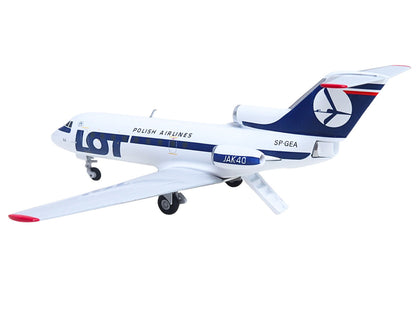 Yakovlev Yak-40 Commercial Aircraft "LOT Polish Airlines" (SP-GEA) White with Blue Stripes and Tail 1/200 Diecast Model by Herpa by Herpa