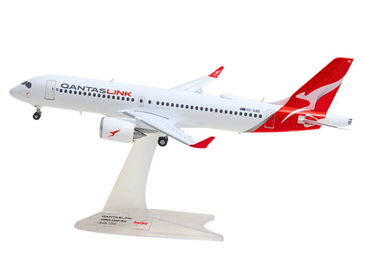 Airbus A220-300 Commercial Aircraft "QantasLink" (VH-X4B) White with Red Tail 1/200 Diecast Model by Herpa by Herpa