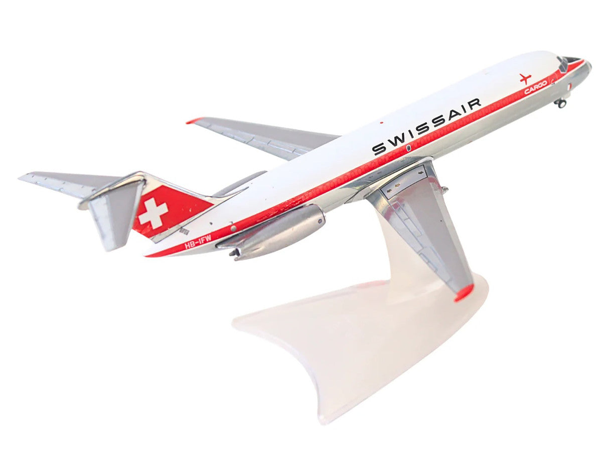 Douglas DC-9-30F Commercial Aircraft "Swissair" (HB-IFW) White with Red Stripes 1/200 Diecast Model Airplane by Herpa by GeminiJets