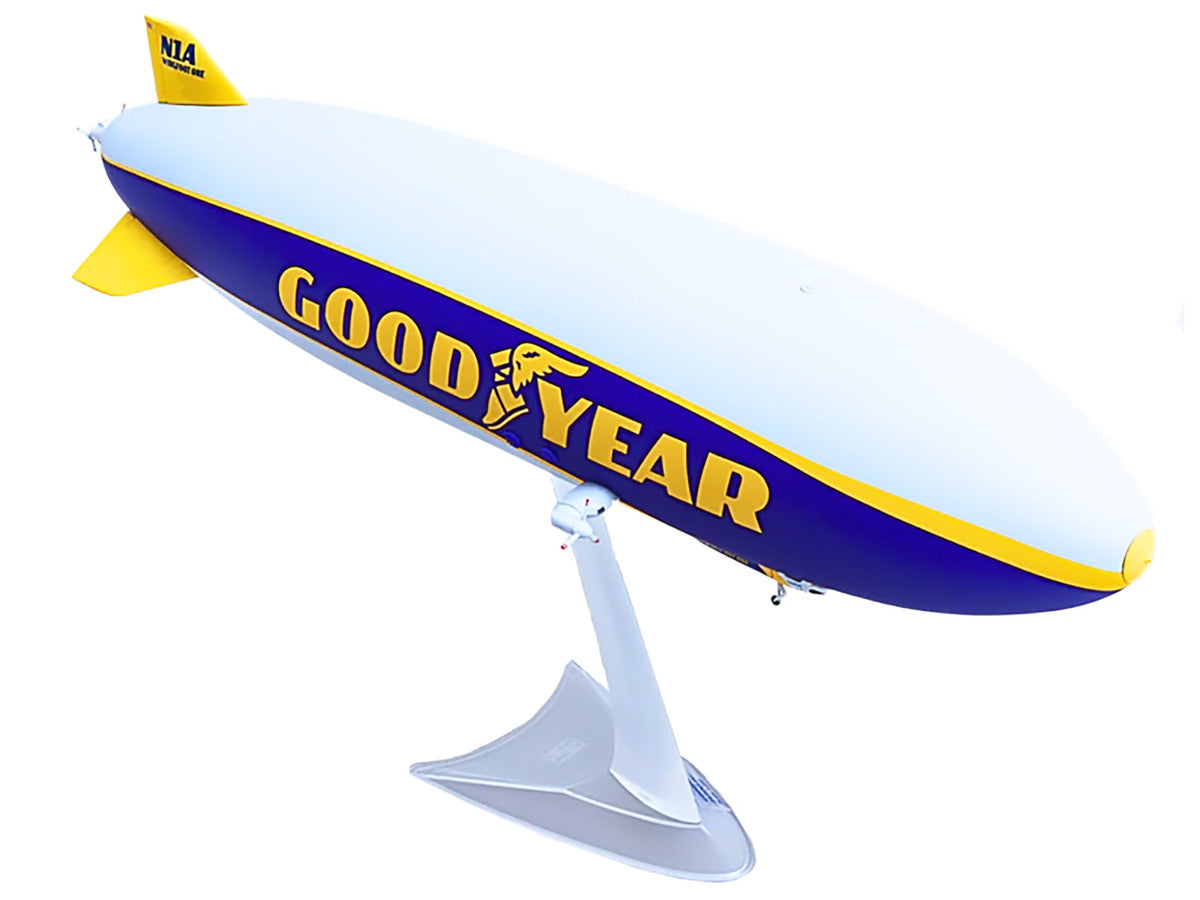 Zeppelin NT Aircraft "Goodyear Blimp - Wingfoot One" (N1A) Gray and Blue with Yellow Stripes 1/200 Diecast Model by Herpa by Herpa