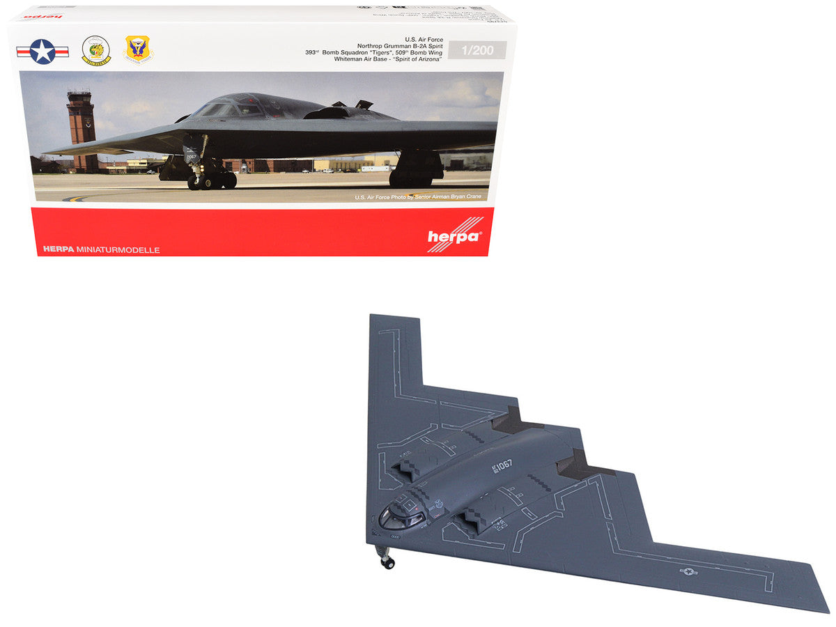 Northrop Grumman B-2A Spirit Stealth Bomber Aircraft "Spirit of Arizona 393rd Bomb Squadron 'Tigers' 509th Bomb Wing Whiteman Air Force Base" United States Air Force 1/200 Diecast Model by Herpa by Herpa