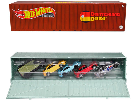 2022 "Deutschland Design" 5 piece Set with Container "Car Culture" Series Diecast Model Cars by Hot Wheels by Hotwheels