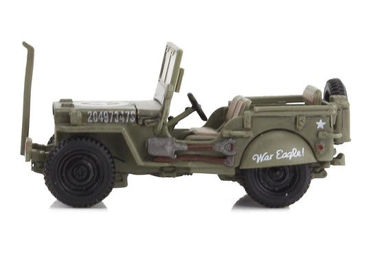 U.S. 1/4 ton Military Vehicle Olive Drab "Gen. George Patton US 3rd Army War Eagle" (1945) United States Army "Ground Power Series" 1/72 Diecast Model by Hobby Master by Hobby Master