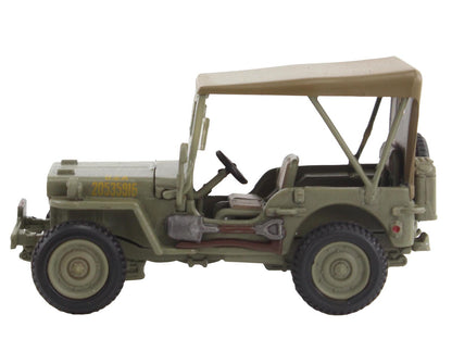U.S. 1/4 ton Military Vehicle Olive Drab "Gen. Douglas MacArthur Leyte WWII" (1945) United States Army "Ground Power Series" 1/72 Diecast Model by Hobby Master by Hobby Master
