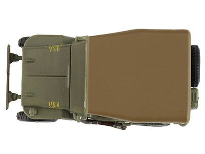 U.S. 1/4 ton Military Vehicle Olive Drab "Gen. Douglas MacArthur Leyte WWII" (1945) United States Army "Ground Power Series" 1/72 Diecast Model by Hobby Master by Hobby Master
