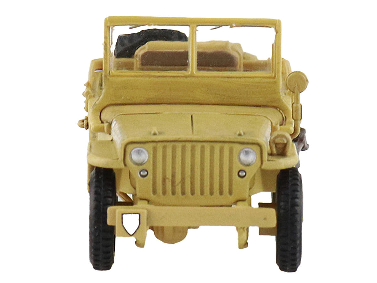 U.S. 1/4 ton Military Vehicle Desert Sand "British 8th Army Gen. Bernard Montgomery Sicily" (1943) Royal Army "Ground Power Series" 1/72 Diecast Model by Hobby Master by Hobby Master