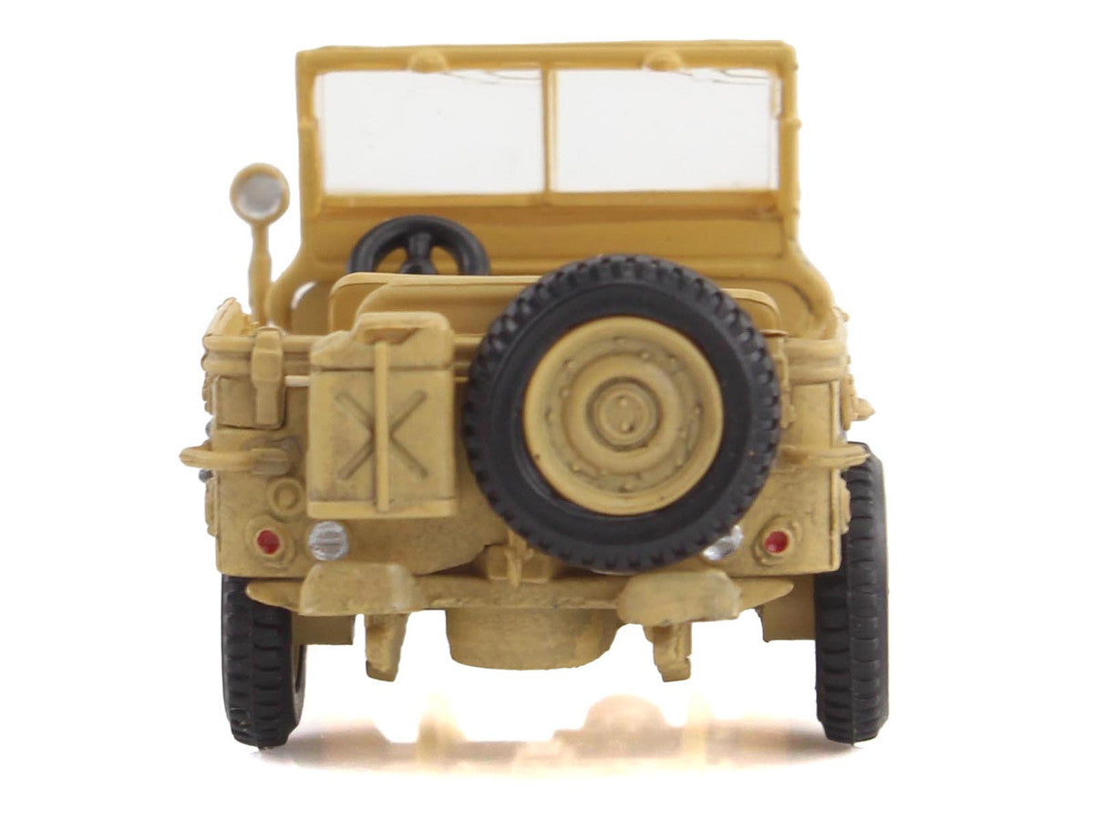 U.S. 1/4 ton Military Vehicle Desert Sand "British 8th Army Gen. Bernard Montgomery Sicily" (1943) Royal Army "Ground Power Series" 1/72 Diecast Model by Hobby Master by Hobby Master