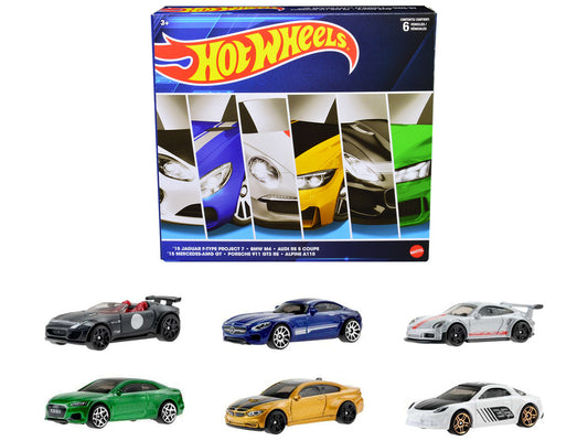 "European Theme" 6 piece Set Diecast Model Cars by Hot Wheels by Hotwheels