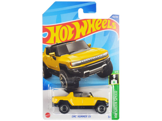 GMC Hummer EV Pickup Truck Yellow with Open Top "HW Green Speed" Series Diecast Model Car by Hot Wheels by Hotwheels