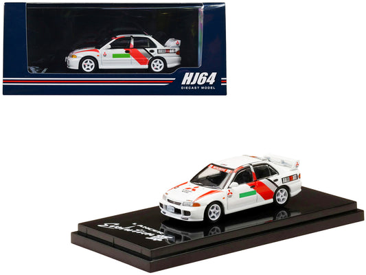 Mitsubishi Lancer RS Evolution III RHD (Right Hand Drive) Scortia White "Groupe A Promotion" 1/64 Diecast Model Car by Hobby Japan by Hobby Japan