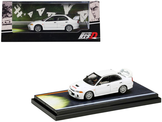 Mitsubishi Lancer RS Evolution IV RHD (Right Hand Drive) White "Monstar" with Seiji Iwaki Driver Figure "Initial D" (1995-2013) Manga 1/64 Diecast Model Car by Hobby Japan by Hobby Japan