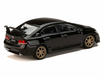 Honda Mugen Civic Type R (FD2) RHD (Right Hand Drive) Crystal Black Pearl with Gold Wheels "JDM64" Series 1/64 Diecast Model Car by Hobby Japan by Hobby Japan