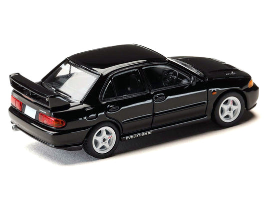 Mitsubishi Lancer RS Evolution III RHD (Right Hand Drive) Black "Initial D" (1995-2013) Manga "Diorama Set Series" 1/64 Diecast Model car by Hobby Japan by Hobby Japan