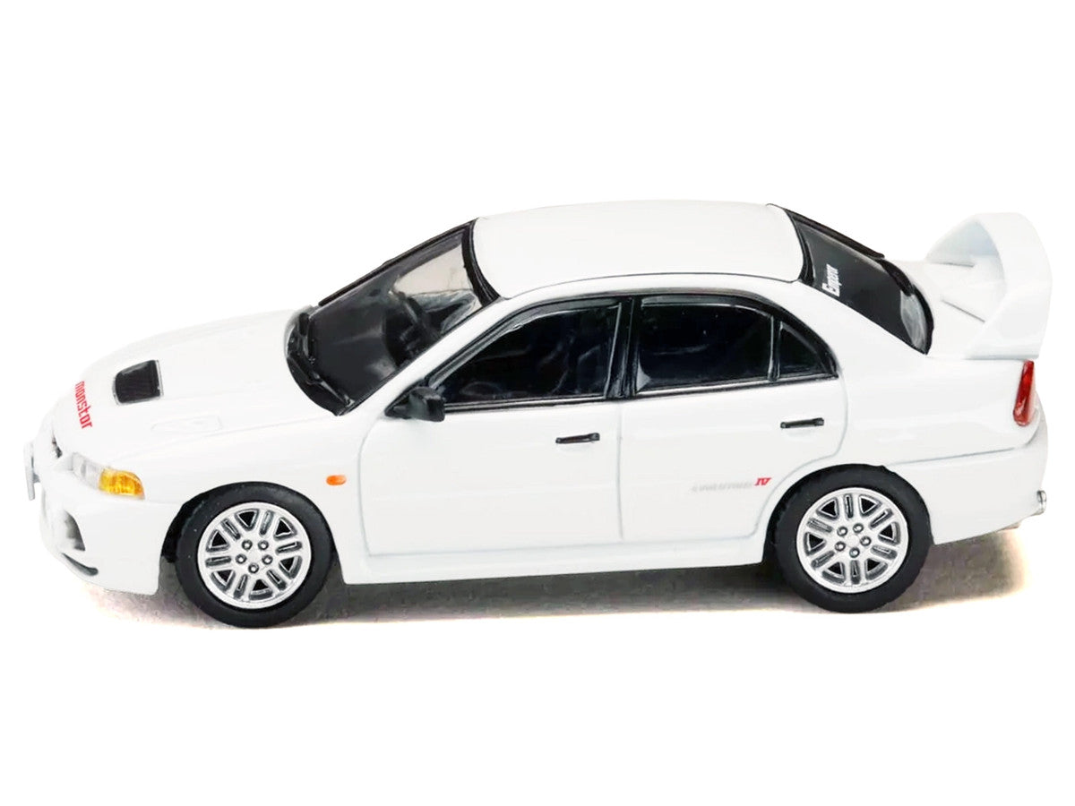 Mitsubishi Lancer RS Evolution IV RHD (Right Hand Drive) "MonStar" White "Initial D" (1995-2013) Manga "Diorama Set Series" 1/64 Diecast Model car by Hobby Japan by Hobby Japan