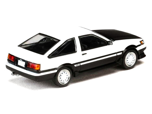 Toyota Corolla Levin (AE86) RHD (Right Hand Drive) White with Carbon Hood "Initial D" (1995-2013) Manga "Diorama Set Series" 1/64 Diecast Model Car by Hobby Japan by Hobby Japan