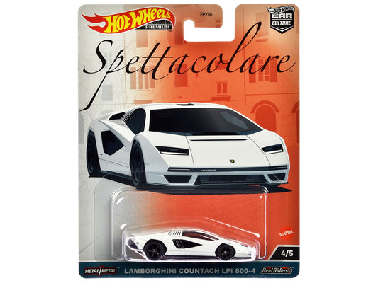 Lamborghini Countach LPI 800-4 White "Spettacolare" Series Diecast Model Car by Hot Wheels by Hotwheels