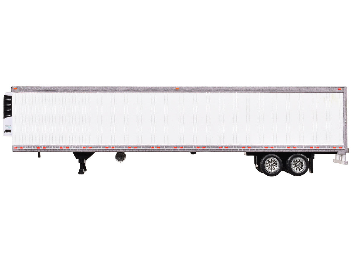Box Trailer with Reefer White 1/87 (HO) Scale Plastic Model by HO Logistics by HO Logistics Replicas