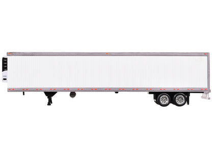 Box Trailer with Reefer White 1/87 (HO) Scale Plastic Model by HO Logistics by HO Logistics Replicas