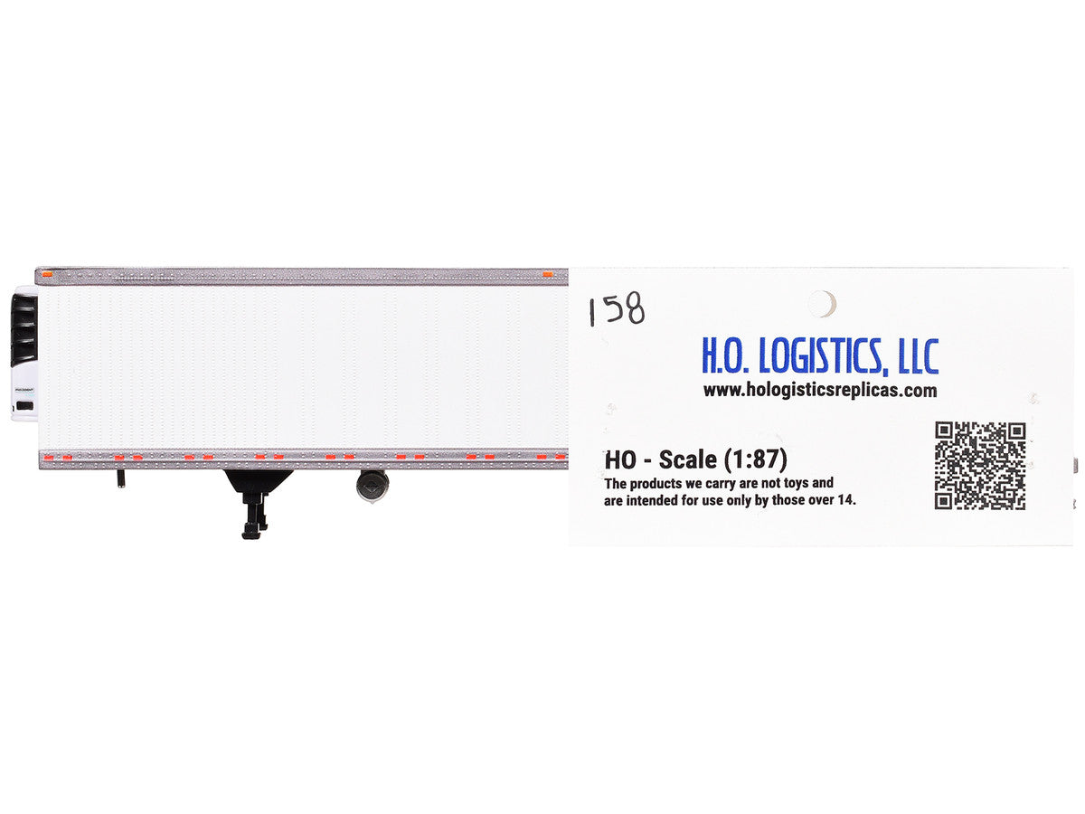 Box Trailer with Reefer White 1/87 (HO) Scale Plastic Model by HO Logistics by HO Logistics Replicas
