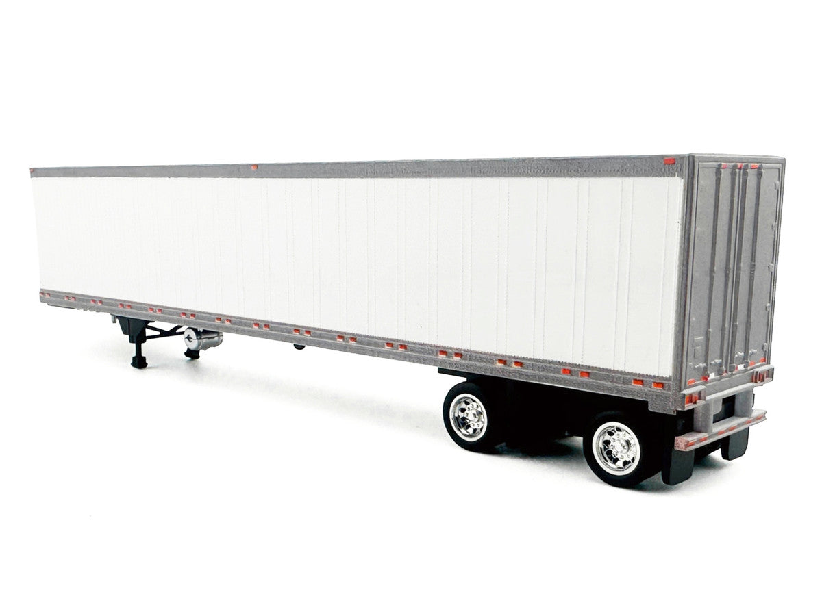 53' Spread Axle Refrigerated Trailer White 1/87 (HO) Plastic Model Car by HO Logistics by HO Logistics Replicas