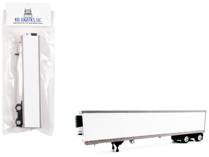53' Spread Axle Refrigerated Trailer White 1/87 (HO) Plastic Model Car by HO Logistics by HO Logistics Replicas