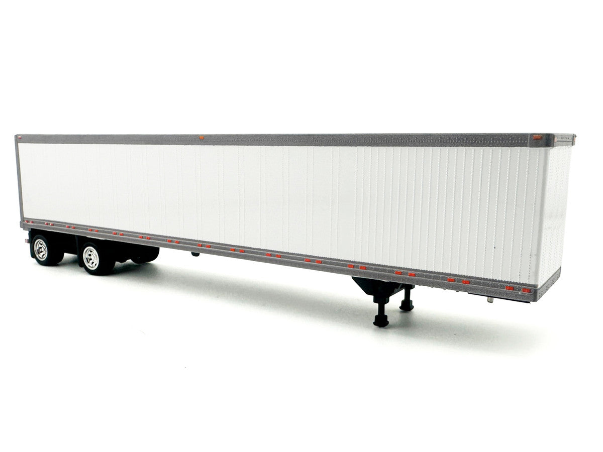 53' Spread Axle Dry Van Trailer White 1/87 (HO) Plastic Model Car by HO Logistics by HO Logistics Replicas