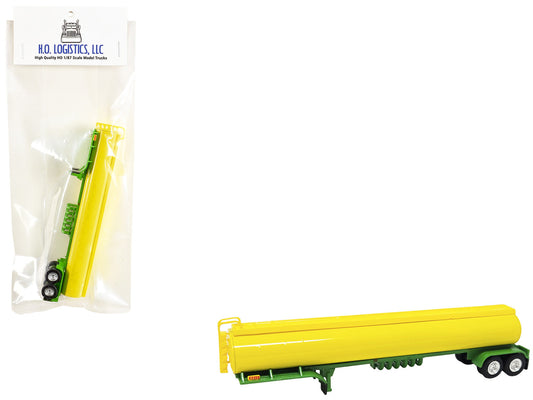 Tanker Trailer Yellow and Green 1/87 (HO) Scale Plastic Model by HO Logistics by HO Logistics Replicas