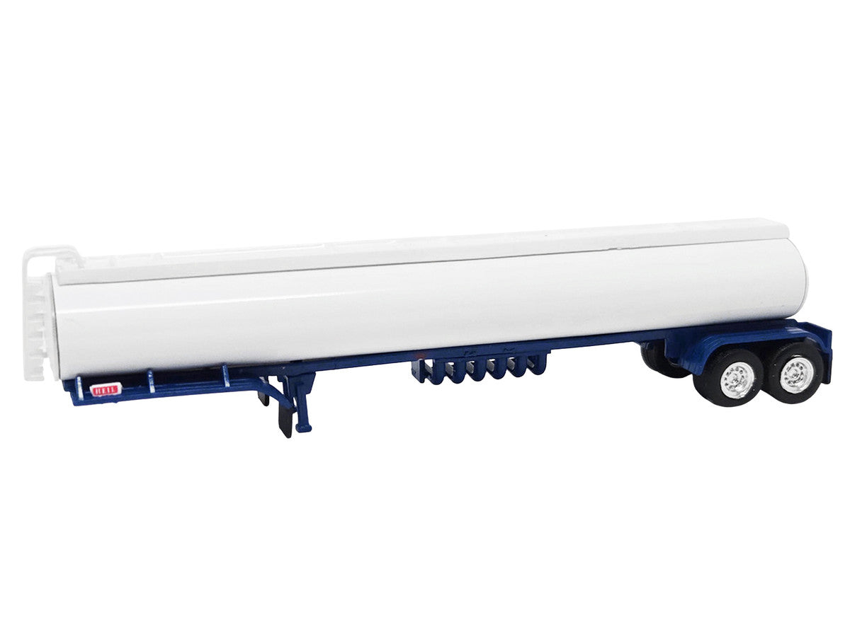 Tanker Trailer White and Blue 1/87 (HO) Scale Plastic Model by HO Logistics by HO Logistics Replicas