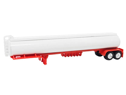 Tanker Trailer White and Red 1/87 (HO) Scale Plastic Model by HO Logistics by HO Logistics Replicas