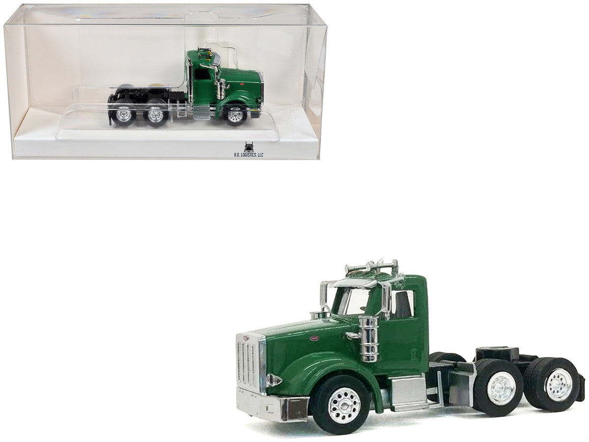 Peterbilt 367 Day Cab Green 1/87 (HO) Scale Plastic Model Car by HO Logistics by HO Logistics Replicas